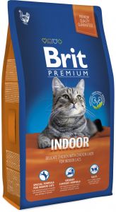 Brit Premium Cat Indoor корм для взрослых кошек живущих в помещении, курица