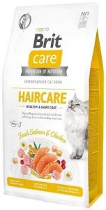 Brit Care GF HAIRCARE HEALTHY SKIN &amp; COAT беззерновой корм для взрослых кошек (курица и лосось)