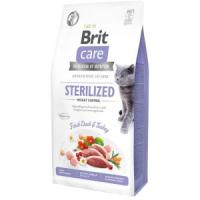 Brit Care GF STERILIZED WEIGHT CONTROL беззерновой корм для стерилизованных кошек с лишним весом (утка и индейка)