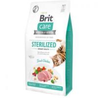 Brit Care GF STERILIZED URINARY HEALTH беззерновой корм для стерилизованных кошек для профилактики мочекаменной болезни (курица)